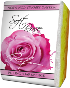 Savon-éponge exfoliant Soft Rose