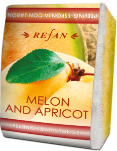 Melone e albicocca Savon-éponge exfoliant