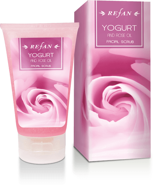 Facial scrub yogurt and rose oil