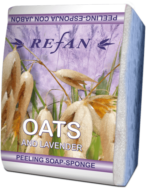 Peeling soap-sponge Lavender and Oats