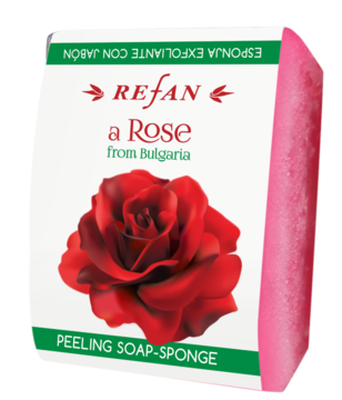 PEELING SOAP-SPONGE  A ROSE FROM BULGARIA REFAN