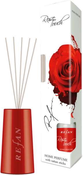 Parfum casnic rose touch-refan cu șnur de ratan