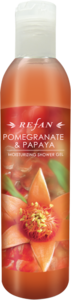 Romã e Papaya Refan gel hidratante para chuveiro