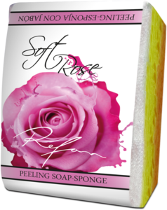 Peeling soap-sponge Soft rose