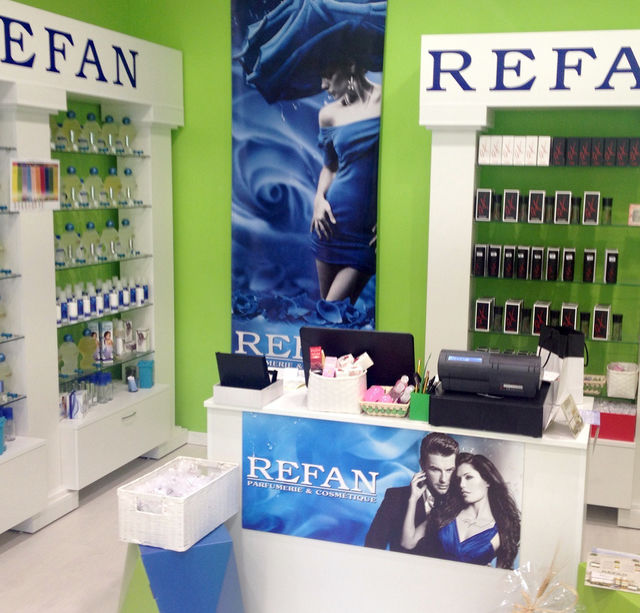 The doors of the new "REFAN" store in Roma, Italy