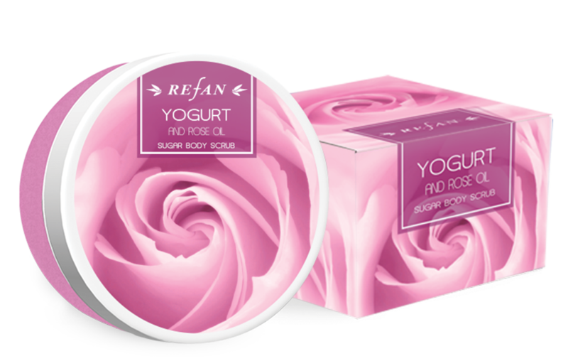 Sugar body scrub Yogurt and rose oil