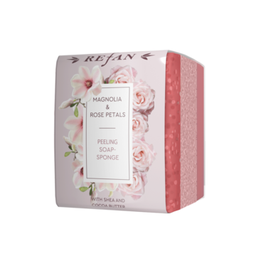 Peeling soap-sponge Magnolia & Rose Petals