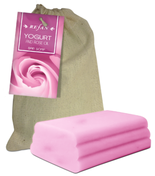 Soap yogurt and rose oil